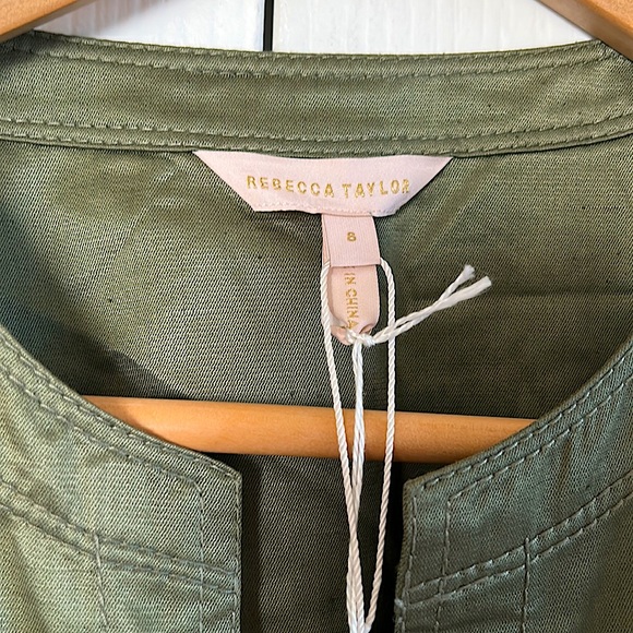 Rebecca Taylor Olive Green Long Sleeve Belted Jumpsuit **Size 8** 🔥🔥 - Picture 6 of 6